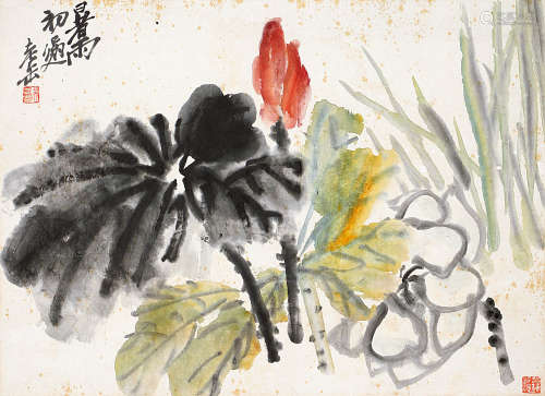 吴昌硕（1844～1927） 暑雨初过 立轴 设色纸本