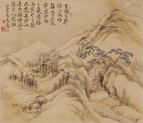 恽寿平（1633～1690） 王摩诘雪景诗意图 镜片 设色纸本