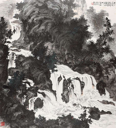 杨夏林（1919～2004） 岩下清流 立轴 设色纸本