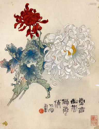 郑乃珖（1911～2005） 爱尔幽香浸骨清 未裱 设色纸本