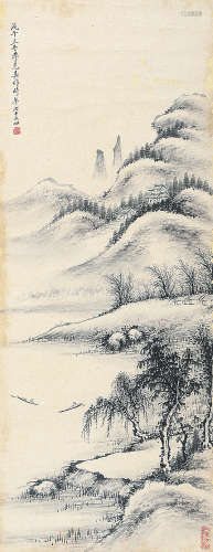 李克嘉（1905～1985） 山水 立轴 水墨纸本