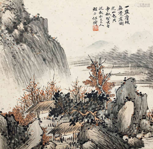 胡佩衡（1891～1962） 湖光山色共争秋 镜片 设色纸本