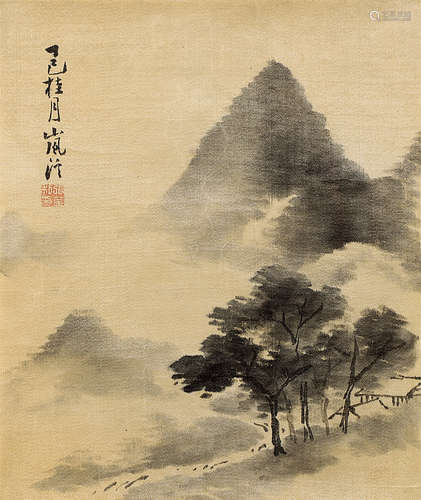 张荃（清） 山水 镜框 水墨纸本