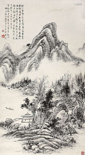 俞云（1864～1938） 1922年作 山水 立轴 水墨纸本