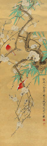 于非闇（1888～1959） 梅竹双禽图 镜片 设色纸本
