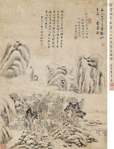 担当（1593～1673） 陡壑密林图 立轴 水墨纸本