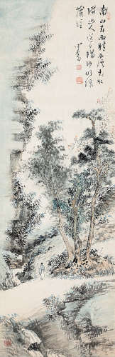 溥儒（1896～1963） 南山春雨 镜片 设色纸本