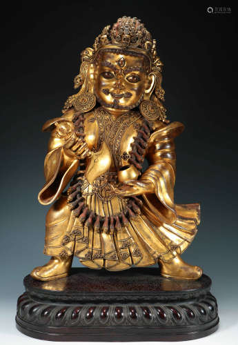 十七世纪【清】 - 铜鎏金大黑天佛像