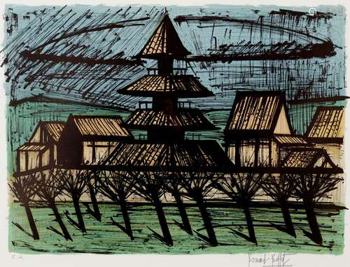 Bernard BUFFET 1928-1999
TEMPLE TO-JI, KYOTO, 1981
Lithograp...