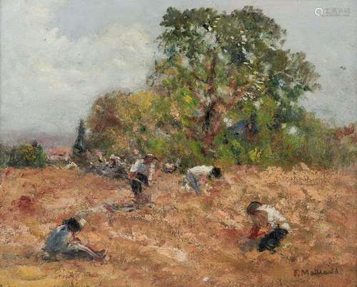 Fernand MAILLAUD 1863-1948
PAYSANS AUX CHAMPS
Huile sur toil...