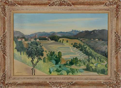 Georges ROHNER 1913-2000
VILLAGE PROVENÇAL 
Huile sur toile ...