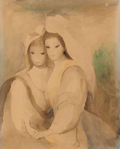 Marie LAURENCIN 1883-1956
PORTRAIT DE FEMMES 
Aquarelle sur ...