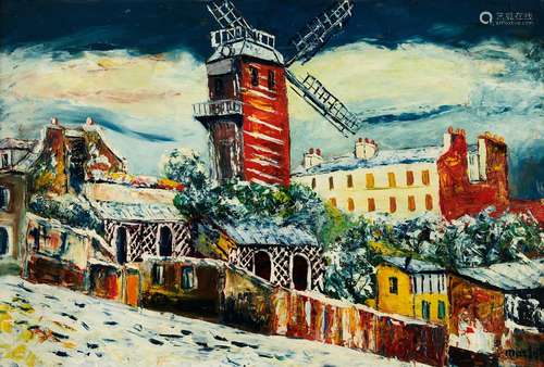 Élisée MACLET 1881-1962
LE MOULIN DE LA GALETTE 
Huile sur p...