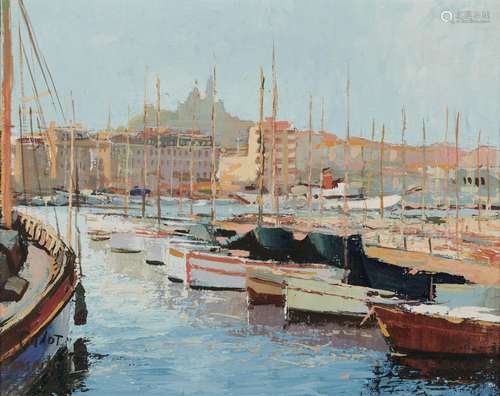 Henri CALLOT 1875-1956
LE PORT DE MARSEILLE  
Huile sur toil...