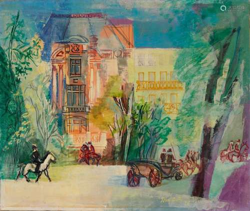 Jean DUFY 1888-1964
PROMENADE AU BOIS DE BOULOGNE, 28
Huile ...