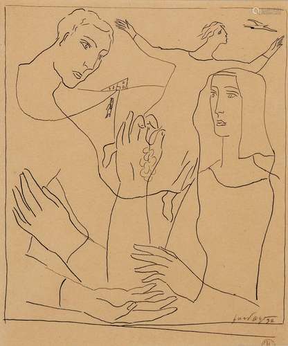 Léopold SURVAGE 1879-1968
COMPOSITION, 1932
Dessin signé et ...