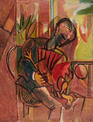 Francisco BORES 1898-1972
HOMME AU COQ, 1932
Huile sur toile...