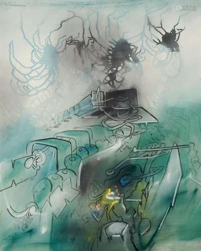 Roberto MATTA ECHAUREN 1911-2002
COMPOSITION, circa 1972
Hui...