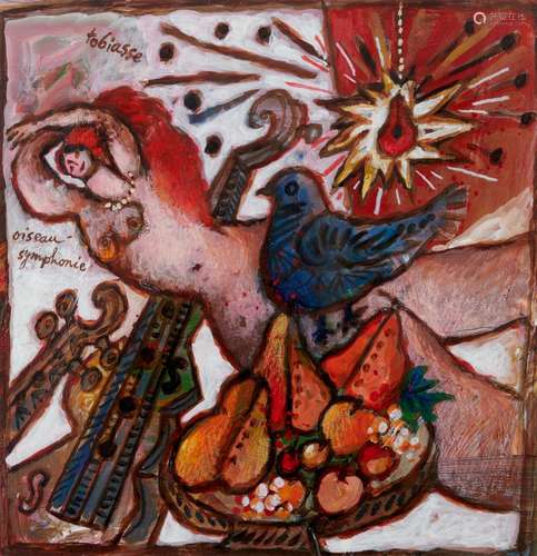 Théo TOBIASSE 1927-2012
OISEAU SYMPHONIE
Gouache signée en h...