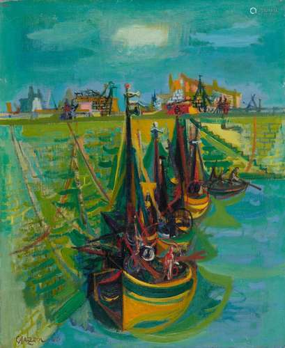 Jean CARZOU 1907-2000
BATEAUX À MARÉE BASSE, 1946
Huile sur ...