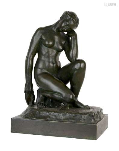 Alfred Jean HALOU 1875-1939
FEMME ASSISE
Épreuve en bronze à...