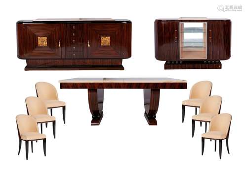 Jean FAURÉ 1896-1983 
Mobilier de salle à manger vers 1930 e...