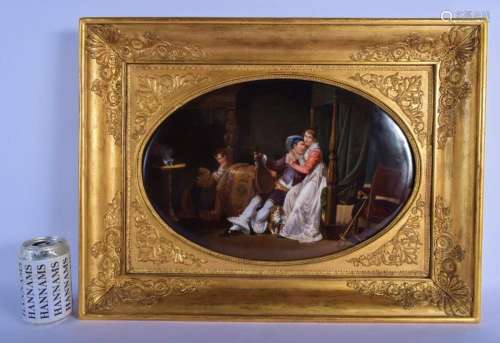A FINE LARGE 19TH CENTURY EUROPEAN PORCELAIN PLAQUE painted ...