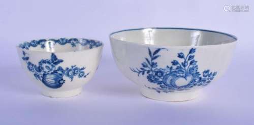 AN 18TH CENTURY WORCESTER CAUGHLEY BLUE AND WHITE SLOP BOWL ...