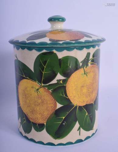 AN UNUSUAL SCOTTISH WEYMSS LEMON PRESERVE JAR AND COVER pain...