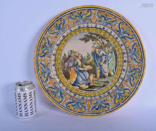 AN 18TH/19TH CENTURY ITALIAN FAIENCE TIN GLAZED POTTERY DISH...