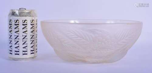 A LARGE FRENCH R LALIQUE EMBOSSED BOWL decorated with pine c...