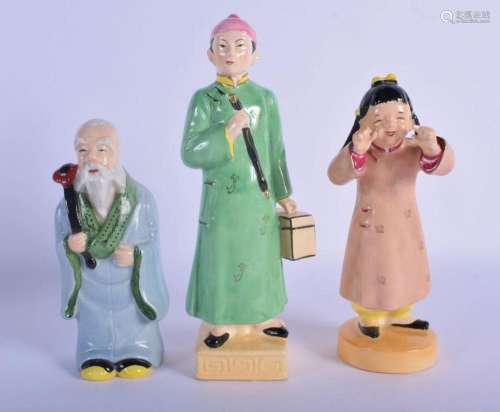 TWO 1950S EUROPEAN PORCELAIN ORIENTAL FIGURES signed C H, to...