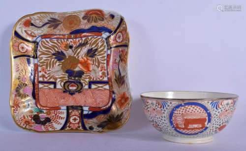 A LATE 18TH CENTURY ENGLISH IMARI SQUARE FORM DISH possibly ...