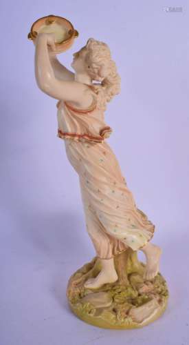 ROYAL WORCESTER FIGURE OF BACCHANTE WITH CYMBAL DATE MARK C....