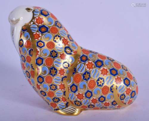 ROYAL CROWN DERBY PAPERWEIGHT WALRUS. 10.5cm high