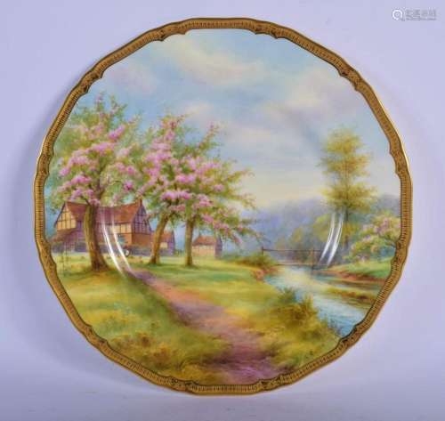 ROYAL WORCESTER LARGE PLATE PAINTED WITH APPLE BLOSSOM, OLD ...
