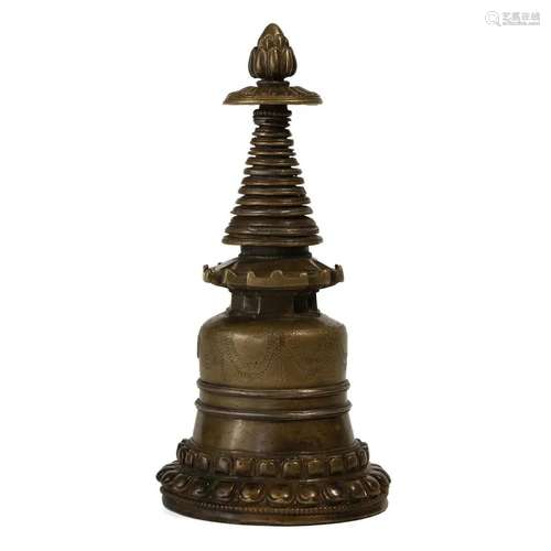 A BRONZE STUPA