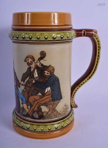 A METTLACH POTTERY STEIN. 18 cm high.