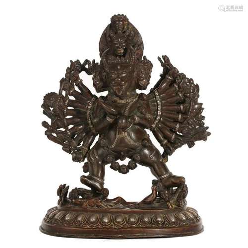 A BRONZE FIGURE OF YAMANTAKA