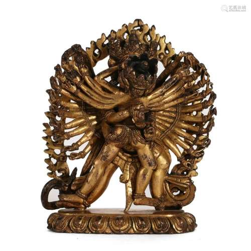 A GILT-BRONZE OF FUDO MYO-O (ACALA)