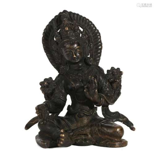 A BRONZE FIGURE OF BUDDHA