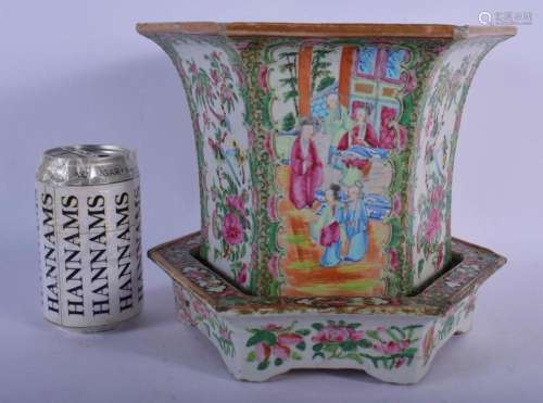 A 19TH CENTURY CHINESE CANTON FAMILLE ROSE JARDINIÈRE ON STA...