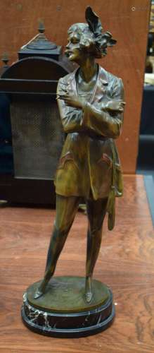 Bruno Zach (C1920) Bronze, Smoking Girl. 67 cm high.