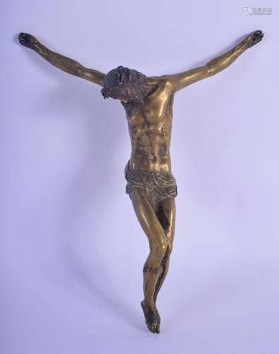 AN 18TH CENTURY EUROPEAN BRONZE CORPUS CHRIST of typical for...