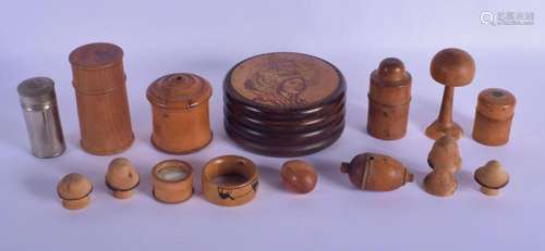 A COLLECTION OF TREEN together with other wood ware etc. (qt...