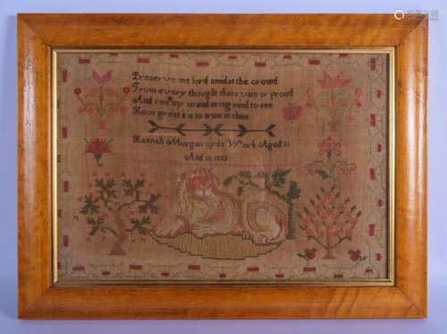 AN EARLY 19TH CENTURY ENGLISH FRAMED EMBROIDERED SAMPLER by ...