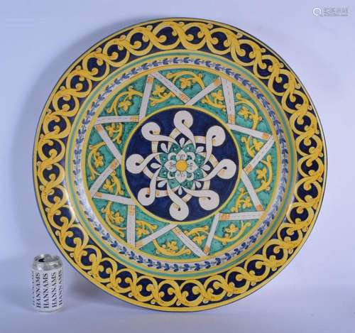 A VERY LARGE NORTHERN EUROPEAN FAIENCE GLAZED MAJOLICA STYLE...