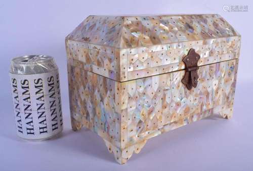 A FINE INDO PORTUGUESE GUJARAT MOTHER OF PEARL CASKET probab...