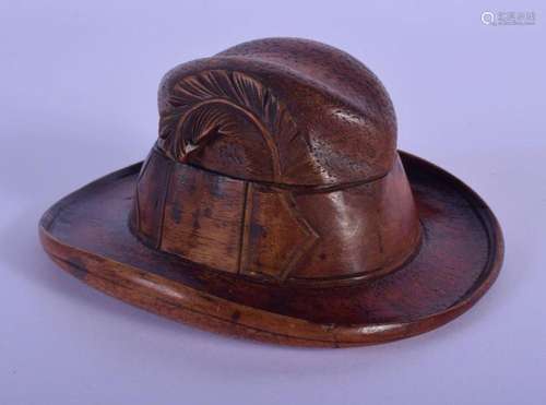 A RARE ANTIQUE BLACK FOREST NOVELTY GENTLEMANS TREEN CARVED ...