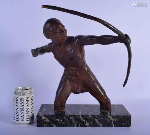 R De Wandelier (C1920) Bronze, The Hunter. 30 cm x 38 cm.